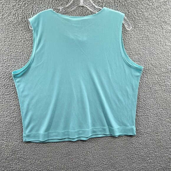 Kathie Lee Collection Womens Top Extra Large Blue Sleeveless Pullover Shirt - Picture 2 of 7